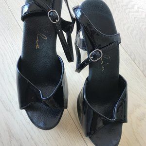 Black and silver heels